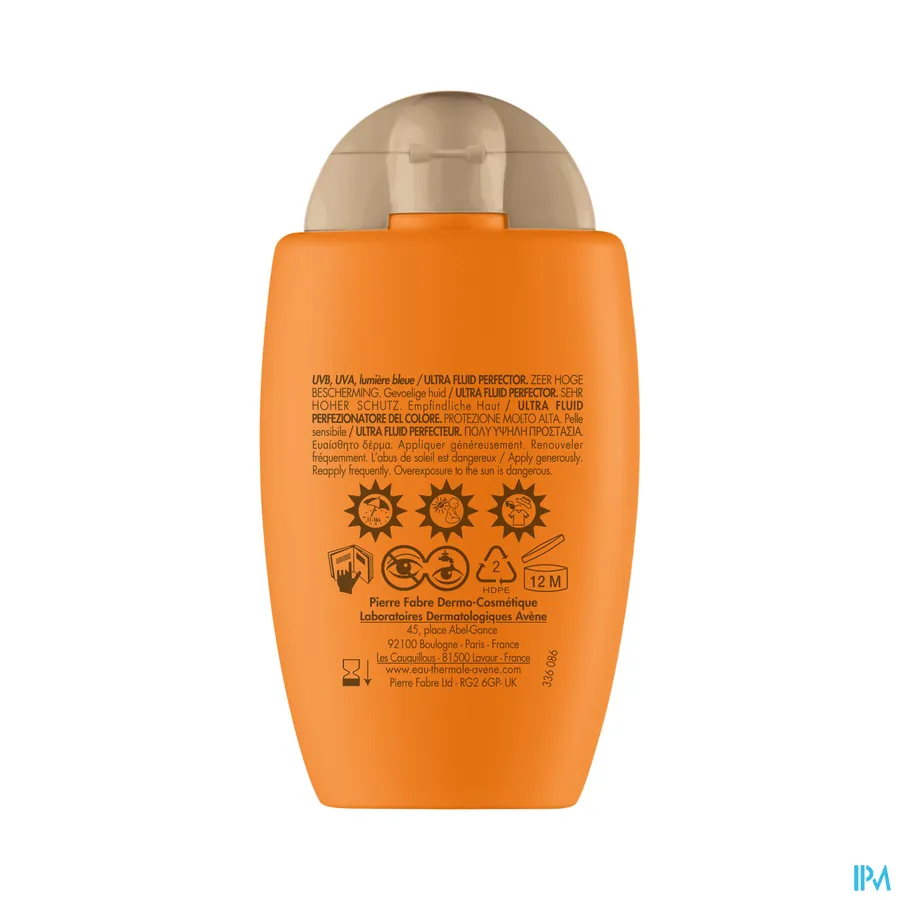 productshot van Avène Ultra Fluid Perfector SPF 50+ 50 ml