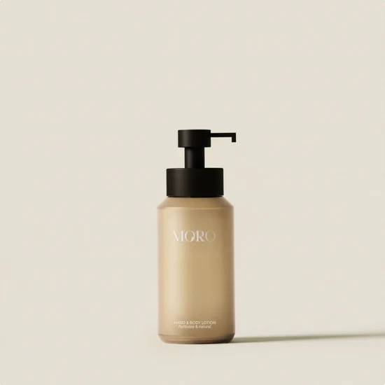 Moro Hand & Body Lotion Starterkit | Santal & Violet | Soft sand bottle pre-filled 250ml