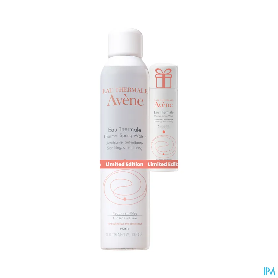 packshot van Avene Water Thermal Spray 300ml+spray 50ml Gratis