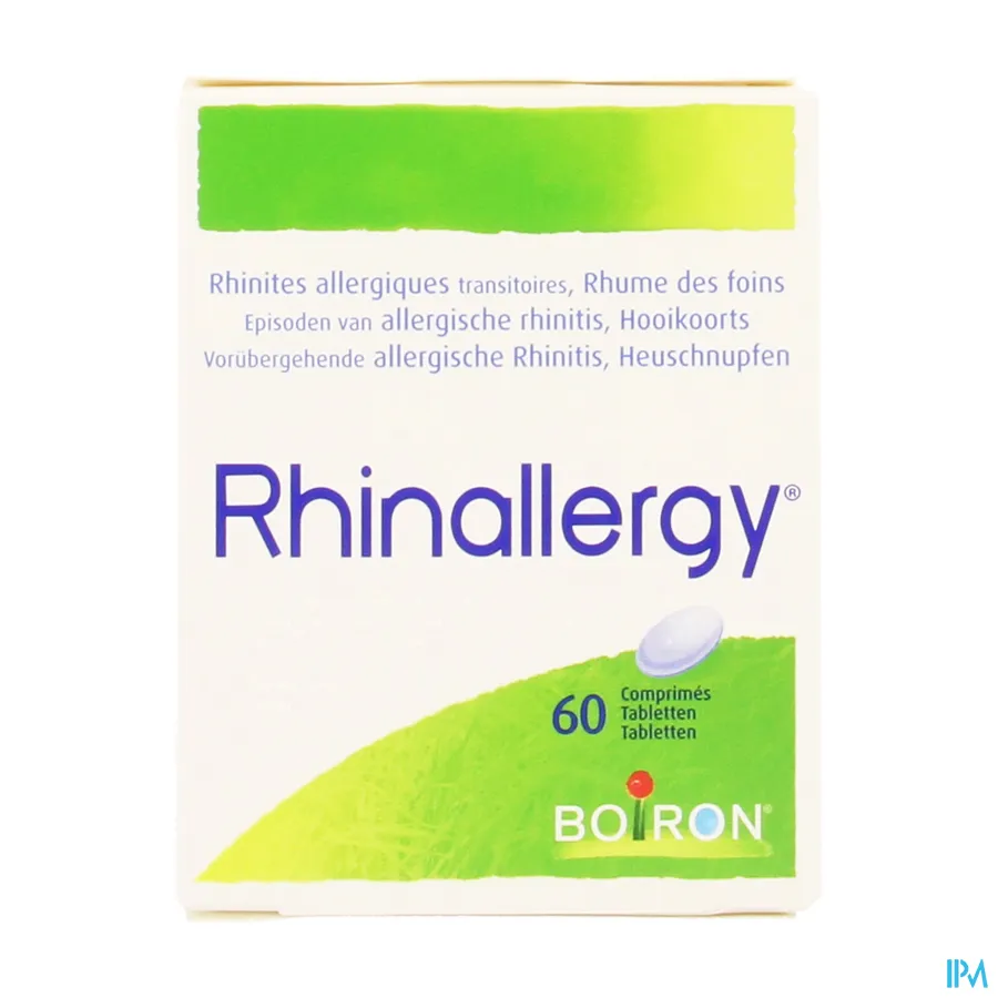 packshot van Rhinallergy bij Episodes van Allergische Rhinitis en Hooikoorts 60 Tabletten