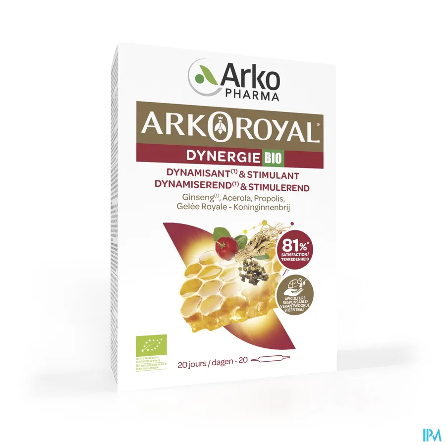 packshot van Arkopharma Arkoroyal Dynergie 20 ampullen