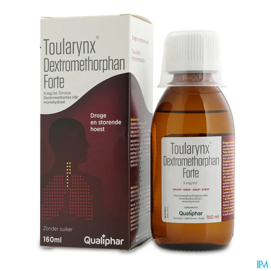 packshot van Toularynx Dextromethorphan Forte 3mg/ml Siroop 160 ml