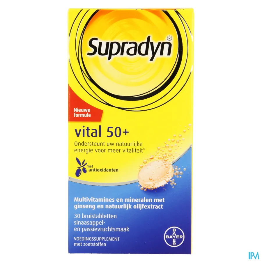 packshot van Supradyn Vital 50+ 30 Bruistabletten