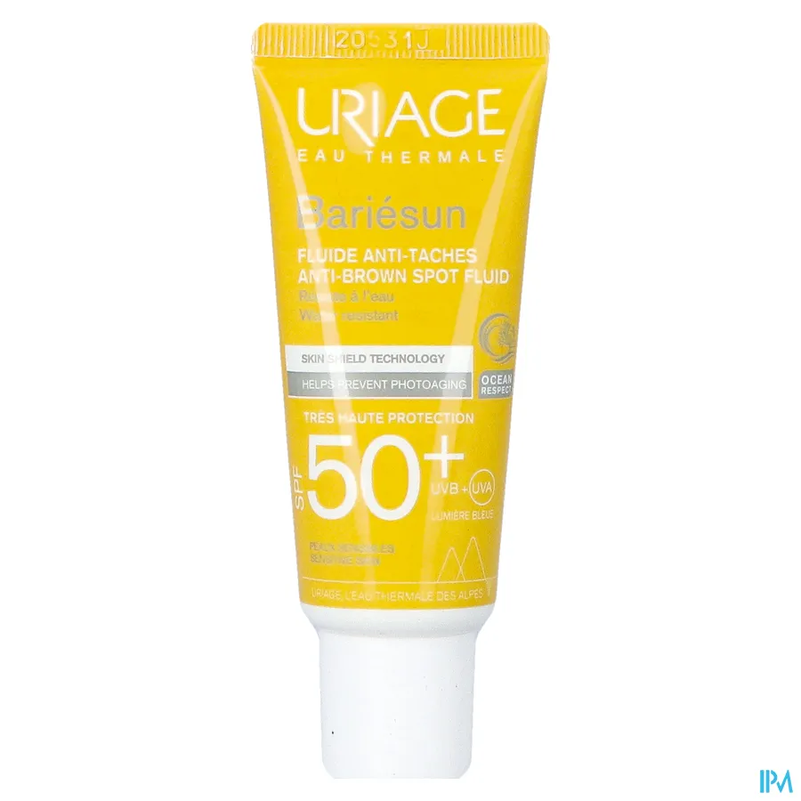 packshot van Uriage Bariesun SPF50+ Fluide A/vlek Tube 40 ml