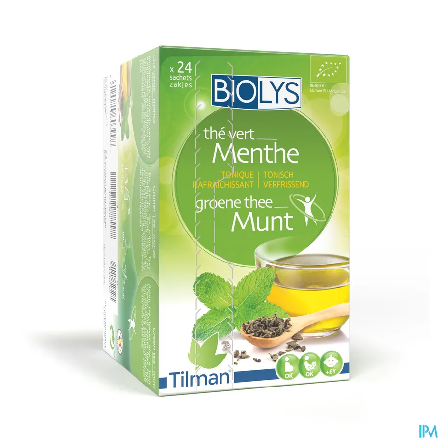 packshot van Tilman Biolys Groene Thee-Munt 24 zakjes