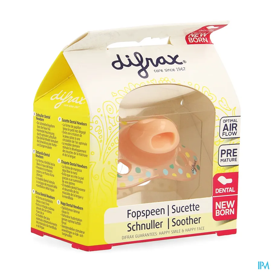 packshot van Difrax Fopspeen Newborn Dental Silicone -2/2m
