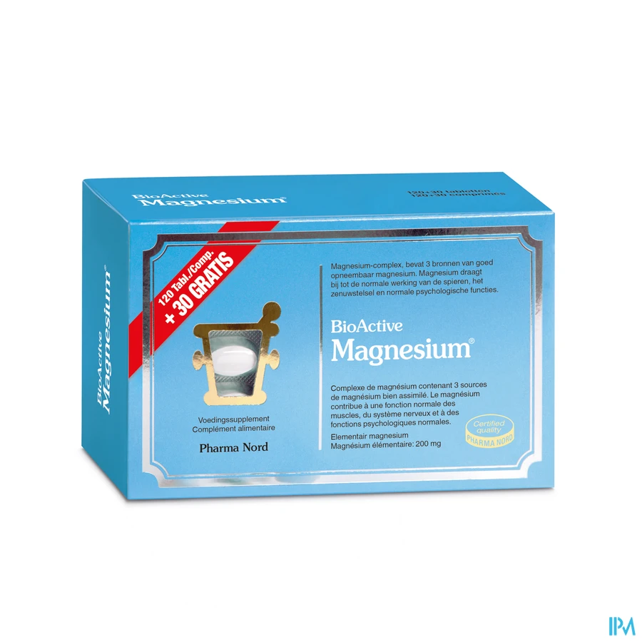 packshot van BioActive Magnesium Promopack 120 Tabletten + 30 Tabletten Gratis
