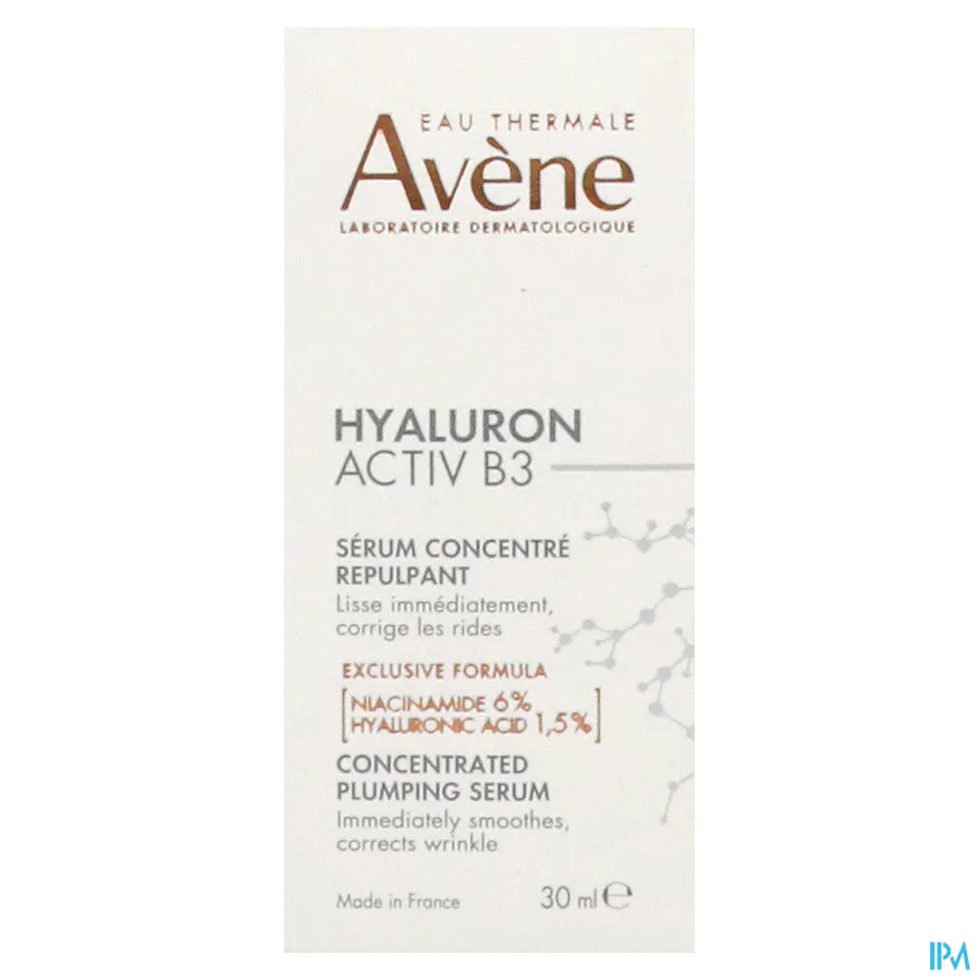 packshot van Avène Hyaluron Activ B3 Geconcentreerd Opvullend Serum 30 ml