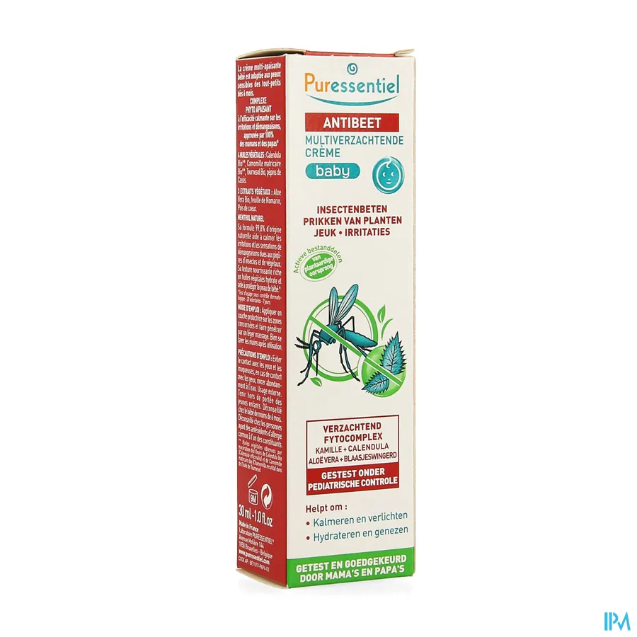 packshot van Puressentiel Anti-beet Verzachtende Crème voor Baby's bij Insectenbeten, Prikken van Planten, Jeuk en Irritaties 30 ml