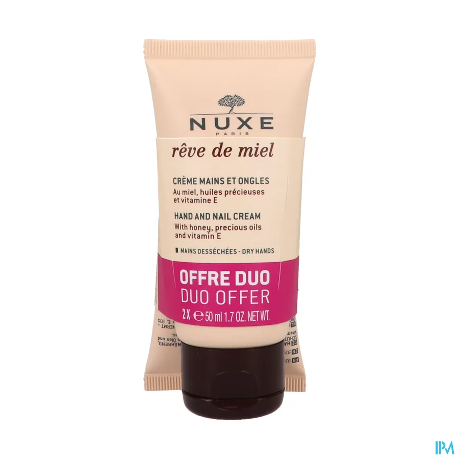 packshot van Nuxe Reve De Miel Hand-Nagelcreme Tube 2 x 50 ml Nuxe