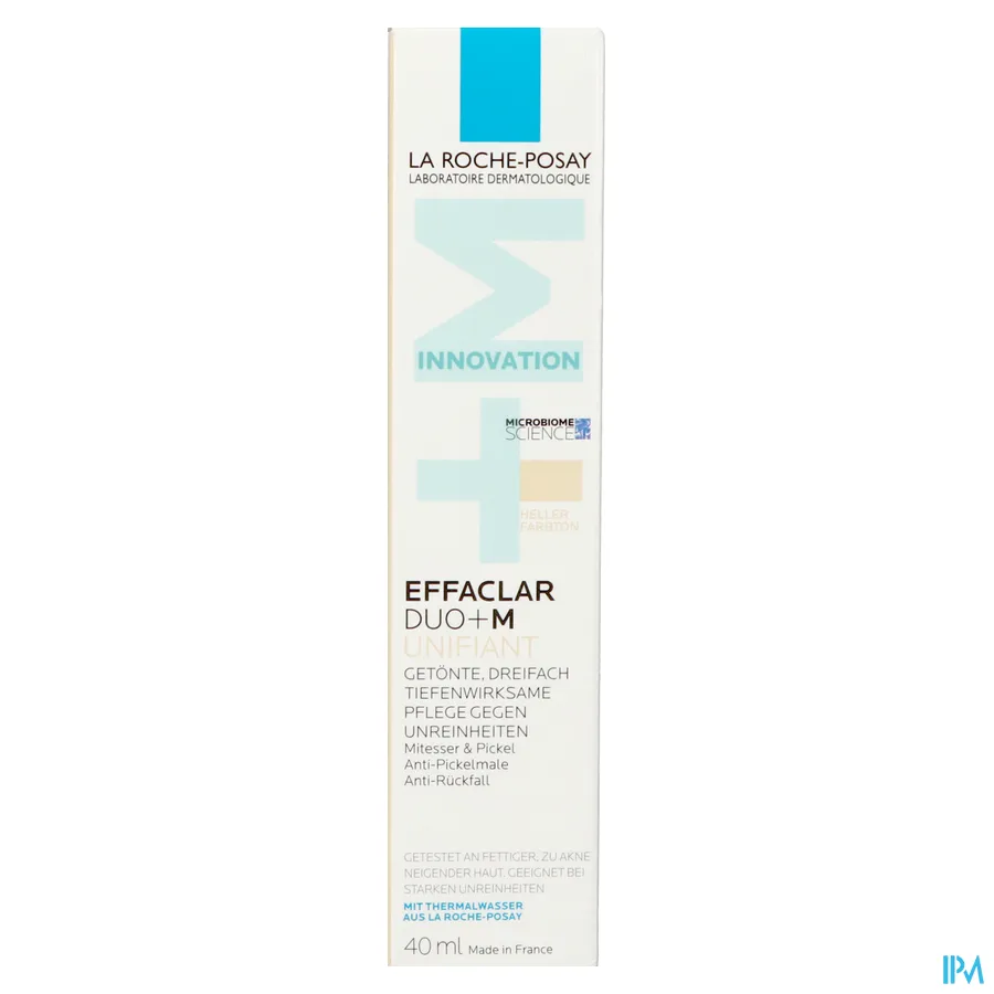packshot van La Roche-Posay Effaclar Duo +M Unifiant 40 ml Light Shade