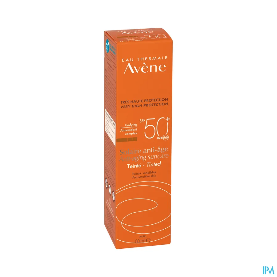 packshot van Avène Anti-Aging Getinte Zonnecrème SPF 50+ 50 ml