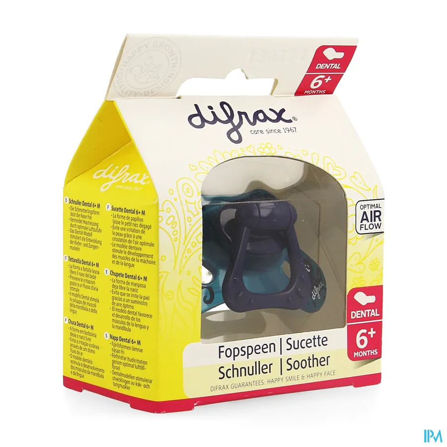 packshot van Difrax Fopspeen Sil Dental Girl +6 m