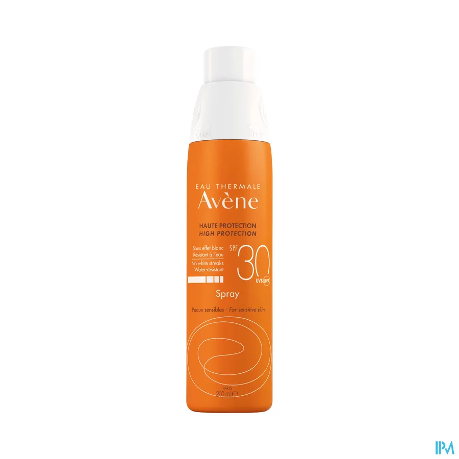 productshot van Avène Waterbestendige Zonnespray met SPF 30 zonder Wit Effect 200 ml