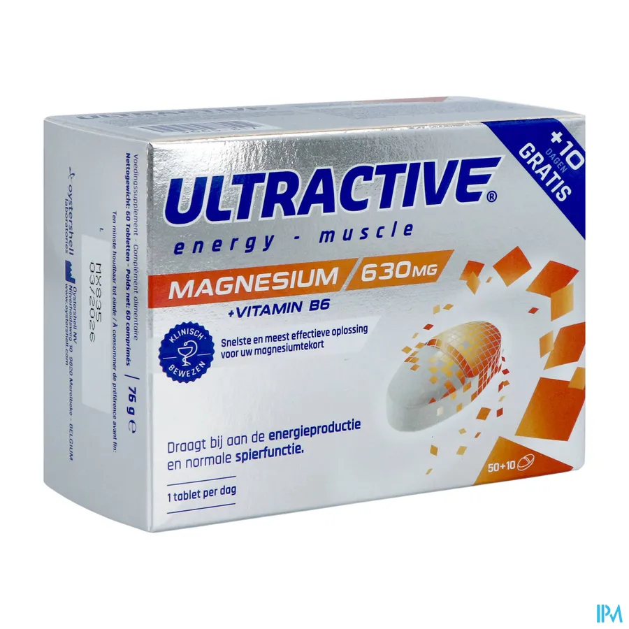 packshot van Ultractive Magnesium 60 tabletten