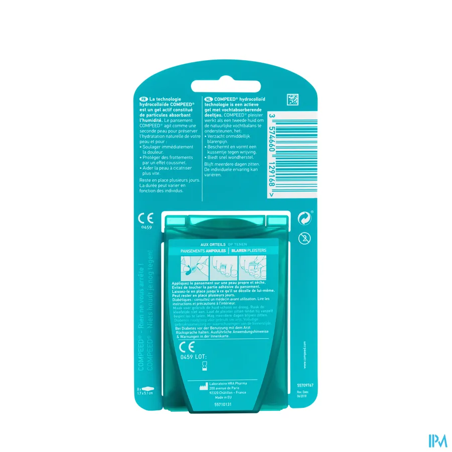 packshot van Compeed Blaren Tenen 8 Pleisters