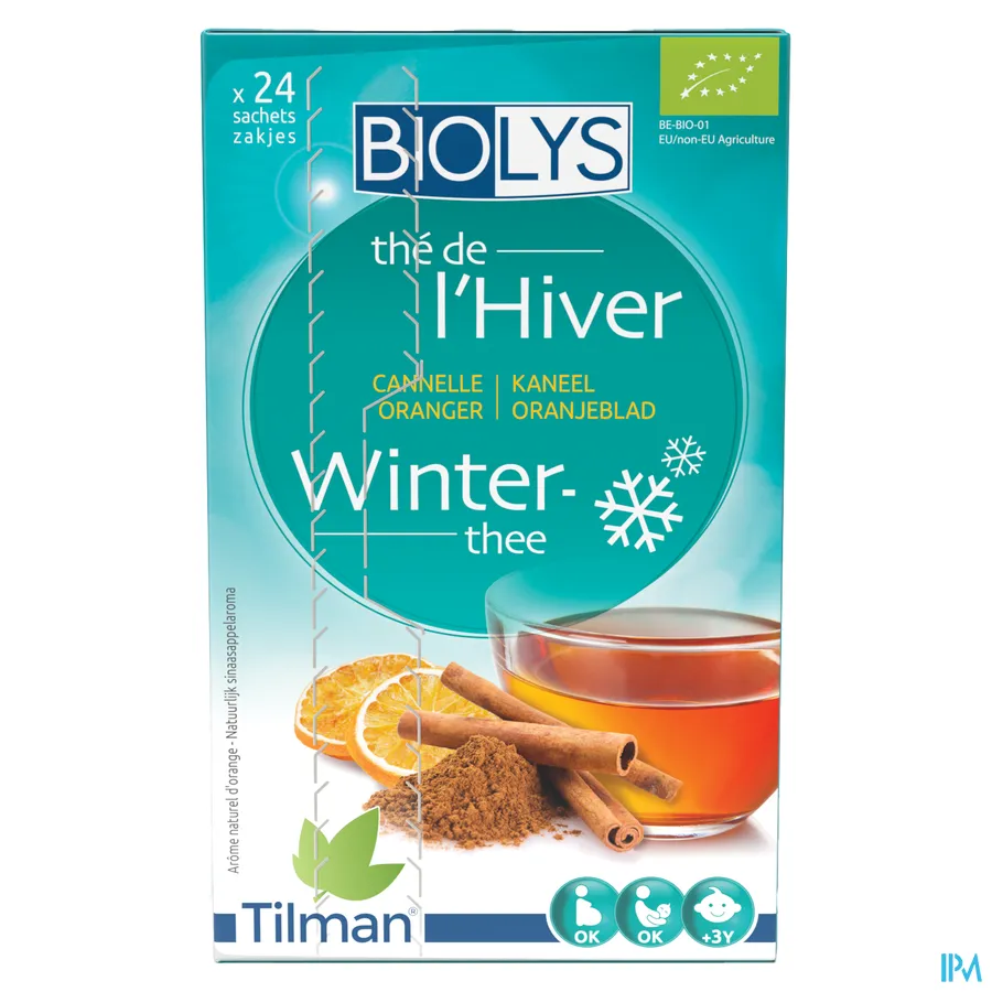packshot van Tilman Biolys Winterthee Kaneel-Oranjeblad 24 zakjes