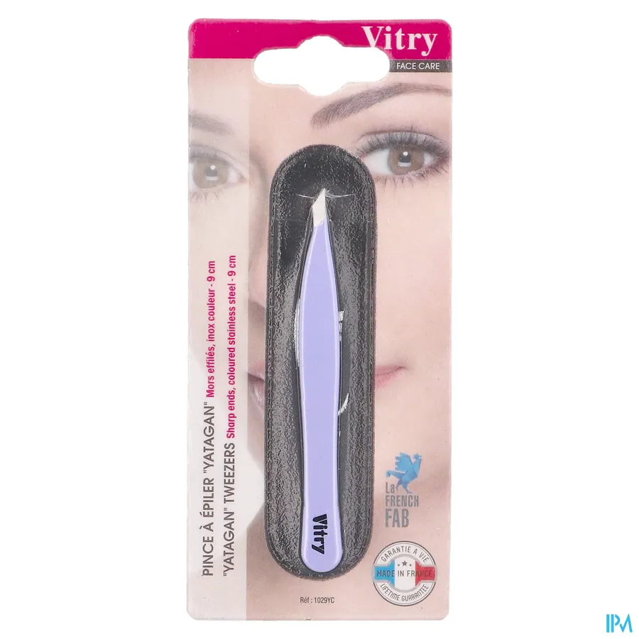 packshot van Vitry Epileerpincet met Schuine Ultrafijne Top Gekleurd
