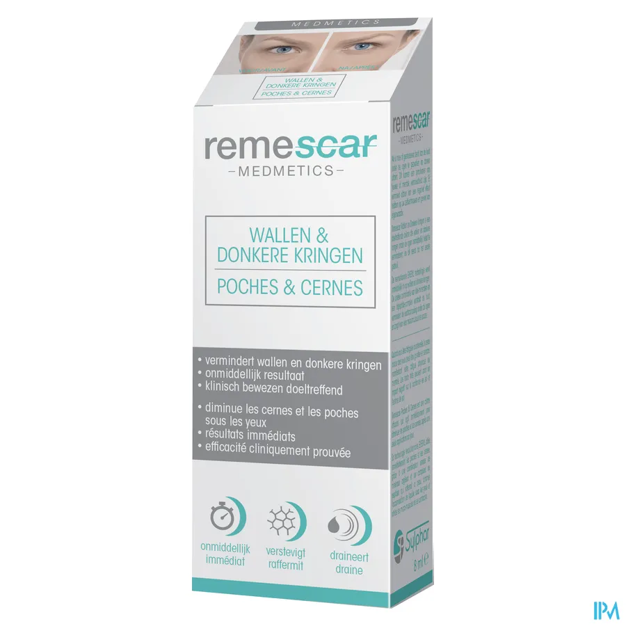 packshot van Remescar tegen Wallen en Donkere Kringen met Onmiddellijk Effect 8 ml