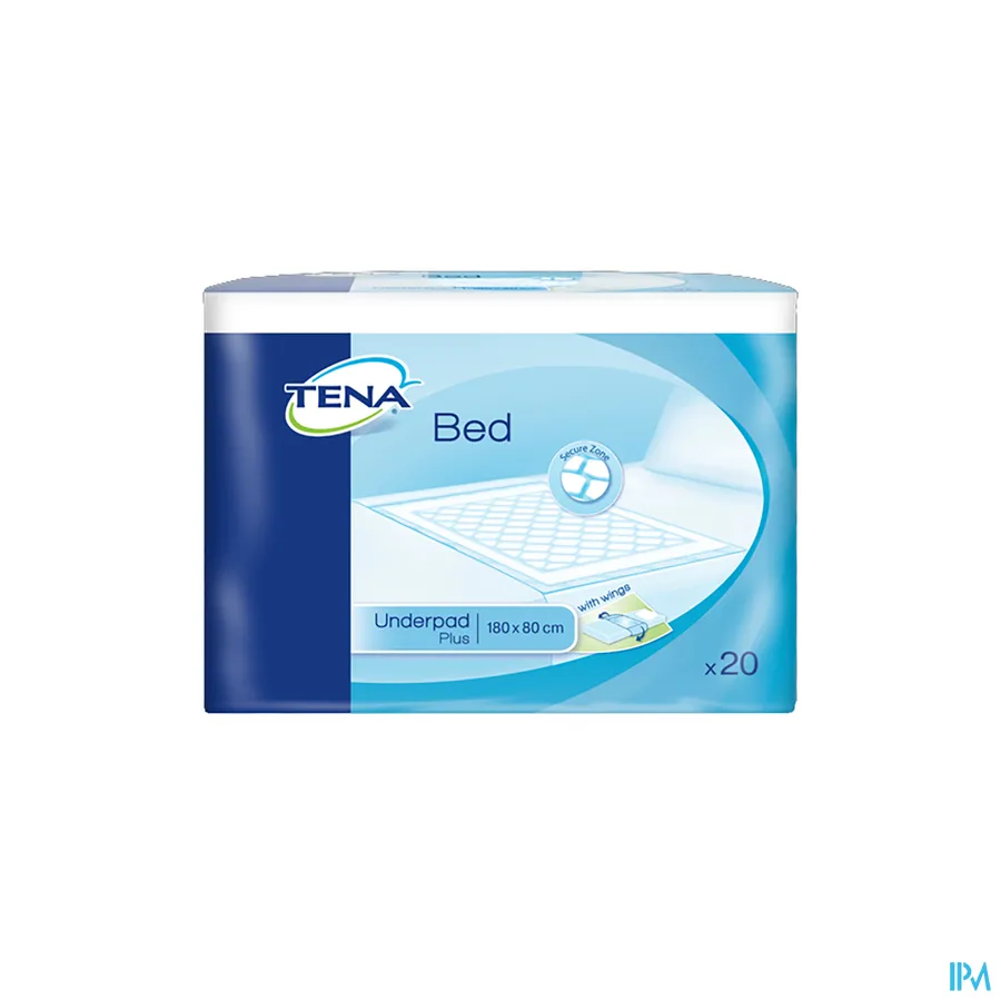 packshot van TENA Bed Secure Zone Plus Wings 80 x 180 cm 20 stuks
