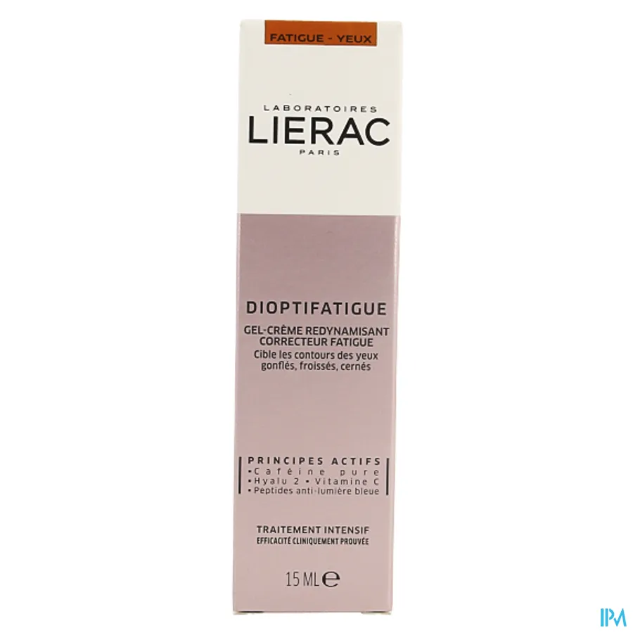 packshot van Lierac Dioptifatigue Dynamiserende Vermoeidheidswerende Gel-Crème voor Ogen Tube 15 ml