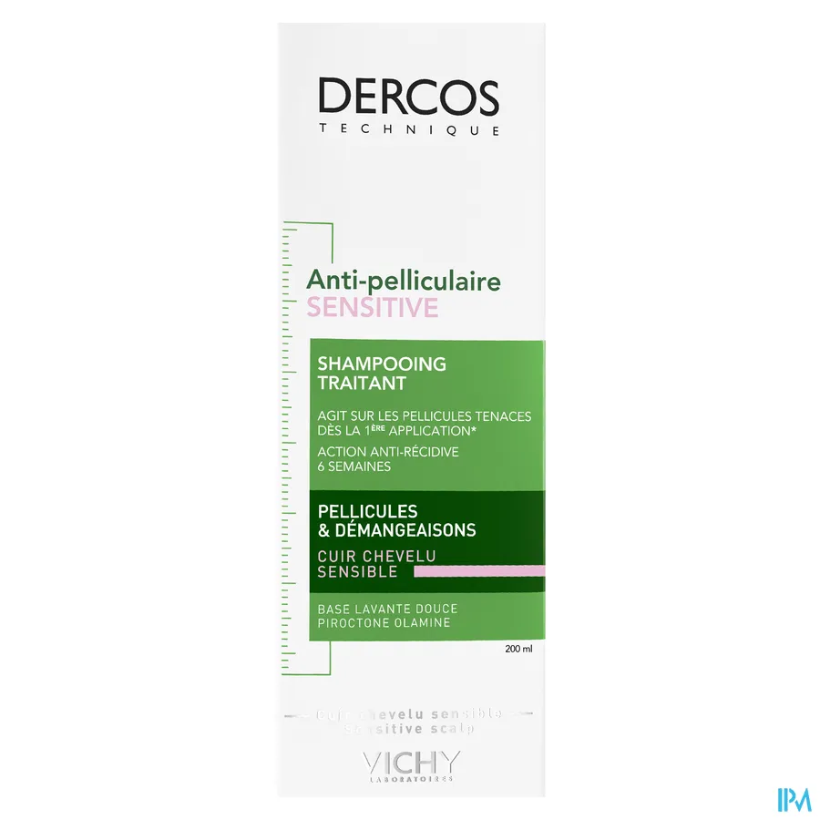 packshot van Vichy Dercos Anti-Roos Shampoo voor Gevoelige Hoofdhuid 200 ml