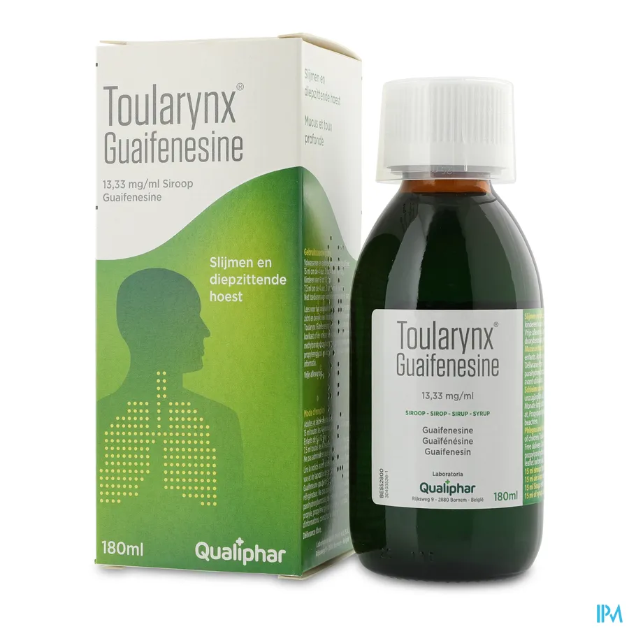 packshot van Toularynx Guaifenesine 13,33 mg/ml Siroop 180 ml