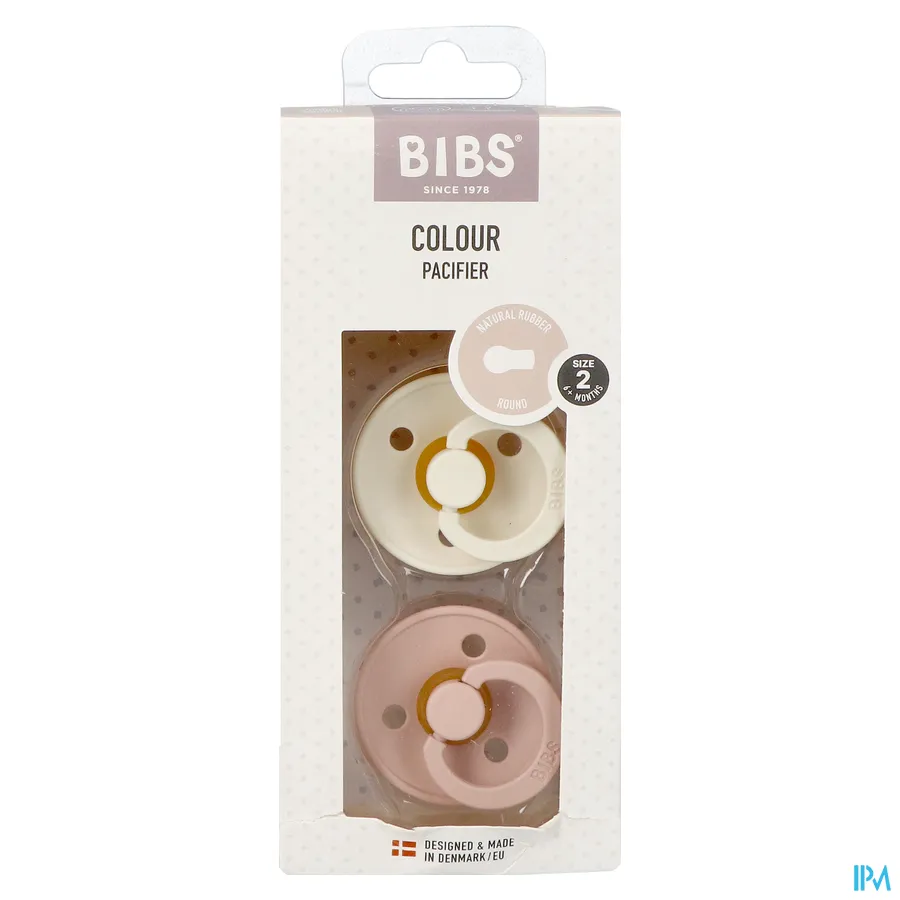 packshot van Bibs 2 Fopspeen Duo Ivory & blush