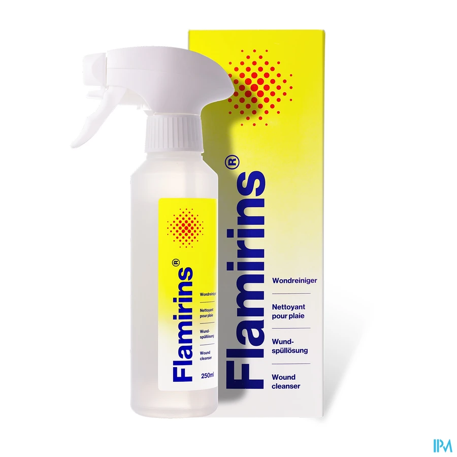 packshot van Flamirins Isotone Gebufferde Wondreiniger Spray 250 ml