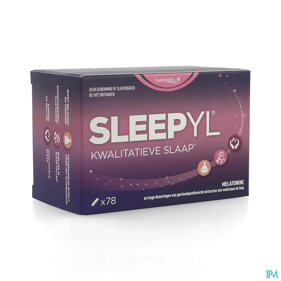 packshot van Sleepyl voor een Kwaliteitsvolle Slaap 78 Capsules