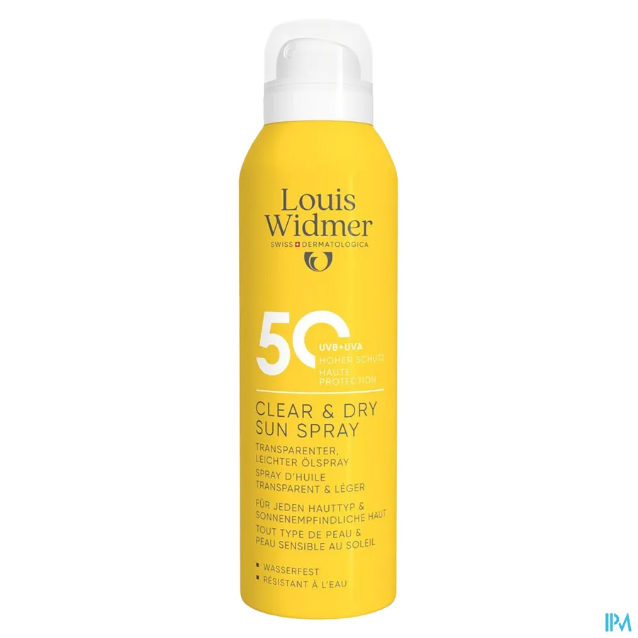 productshot van Widmer Clear & Dry Sun Spray 50 200 ml