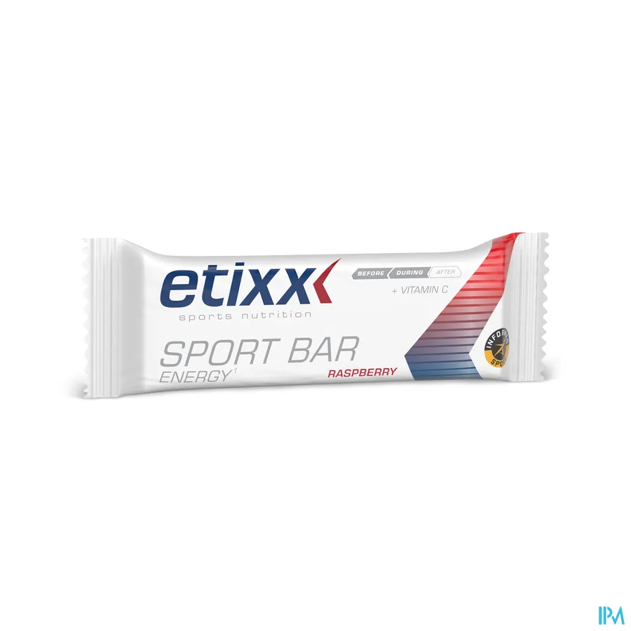 productshot van Etixx Energy Sport Bar met Frambozensmaak en Vitamine C 12 x 40g