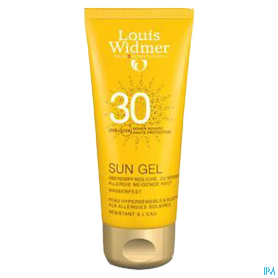 packshot van Widmer Sun Gel SPF30 Tube 100 ml - Zonder Parfum