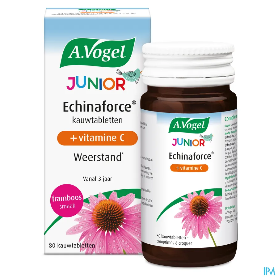 packshot van A. Vogel Echinaforce Junior + Vitamine C 80 kauwtabletten