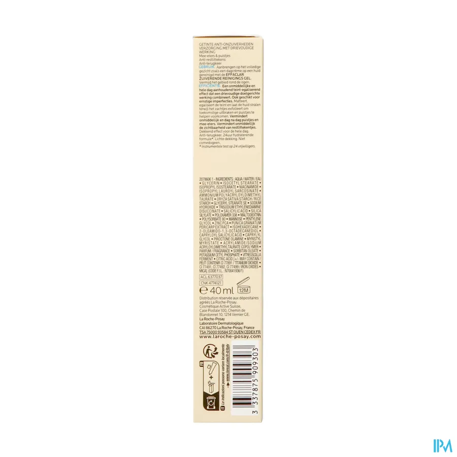 packshot van La Roche-Posay Effaclar Duo +M Unifiant 40 ml Light Shade