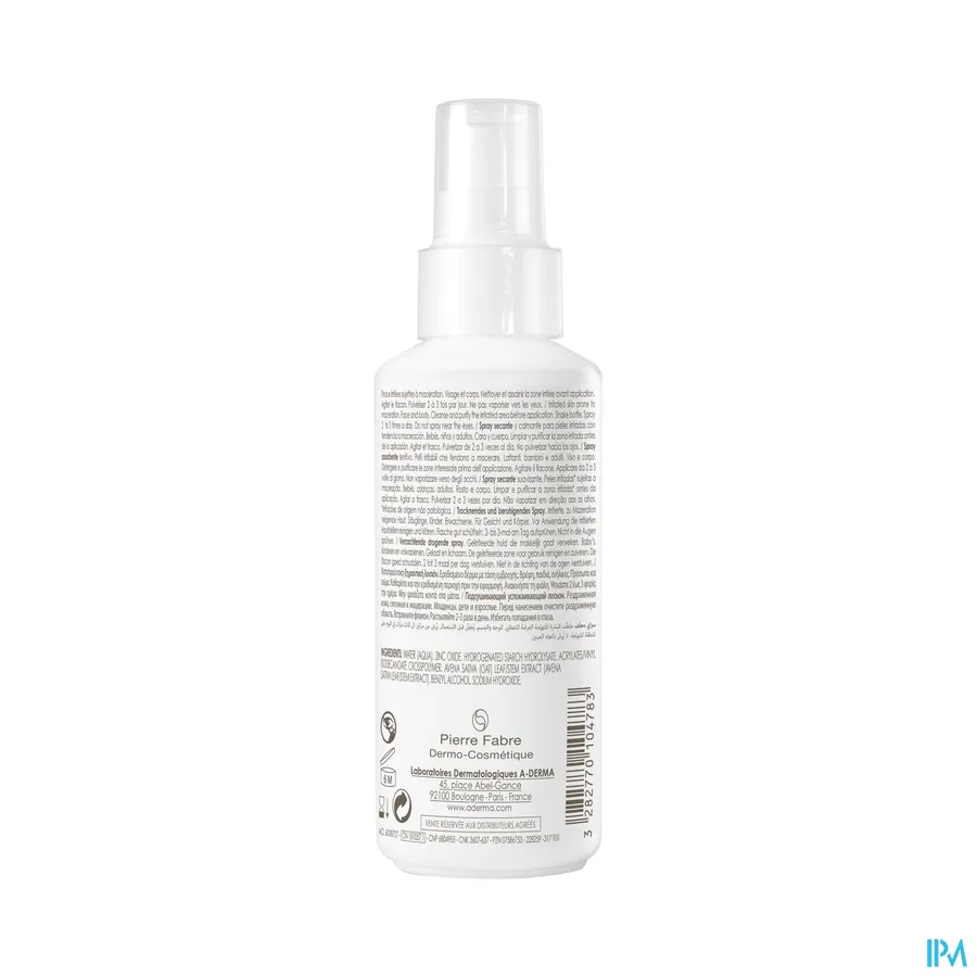 productshot van Aderma Cytelium Verzachtende Uitdrogende Lotion bij Geïrriteerde Huid die Gemakkelijk Verweekt voor Gelaat en Lichaam Sprayflacon 100 ml