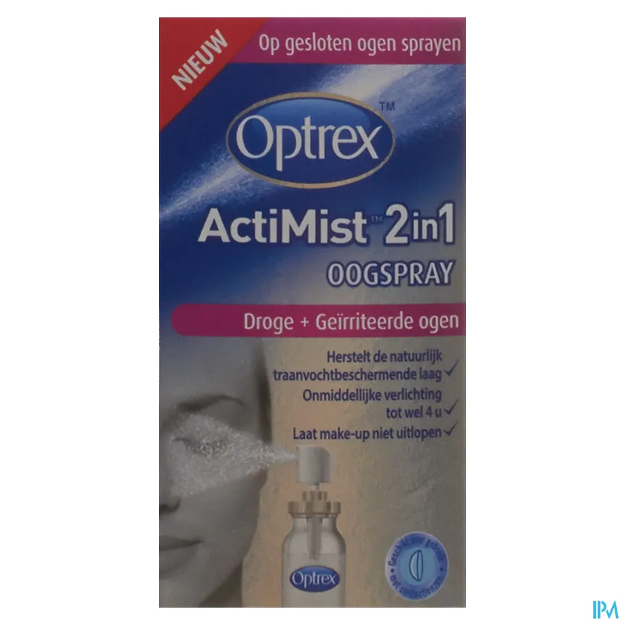 packshot van Optrex Actimist Oogspray Droge + Geïrriteerde ogen