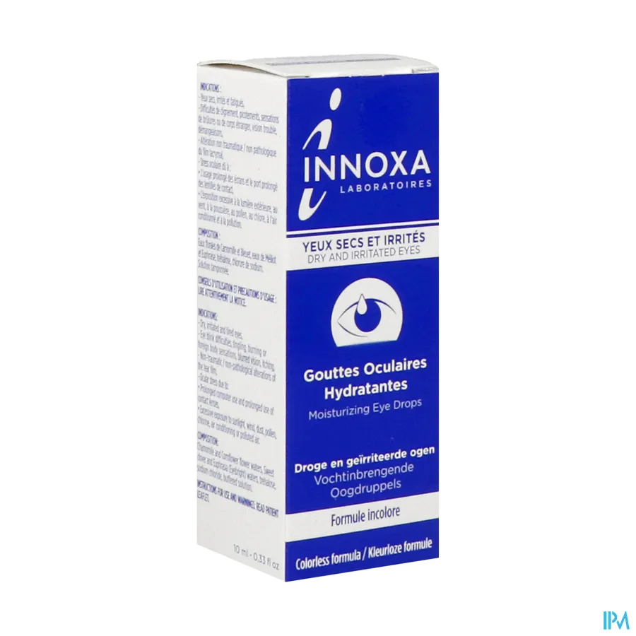 packshot van Innoxa Oogdruppels Kleurloze Formule (Droge & Geïrriteerde Ogen) 10 ml