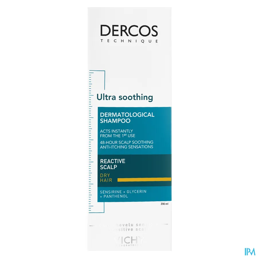 packshot van Vichy Dercos Ultra Kalmerende Shampoo Droog Haar 200 ml