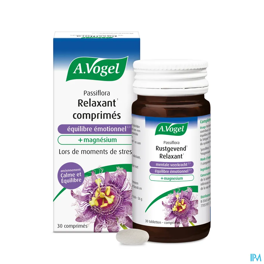 packshot van A. Vogel Passiflora Rust & Balans 30 tabletten
