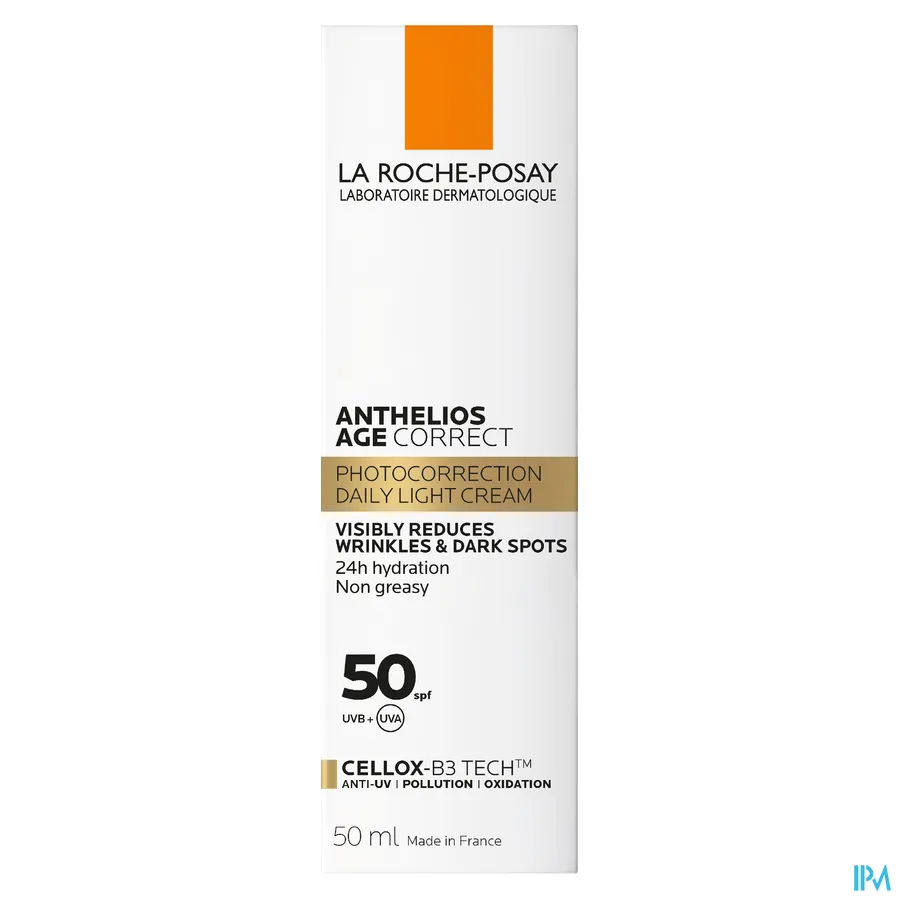 packshot van La Roche-Posay Anthelios Age Correct Lichte Dagcrème SPF 50+ 50 ml