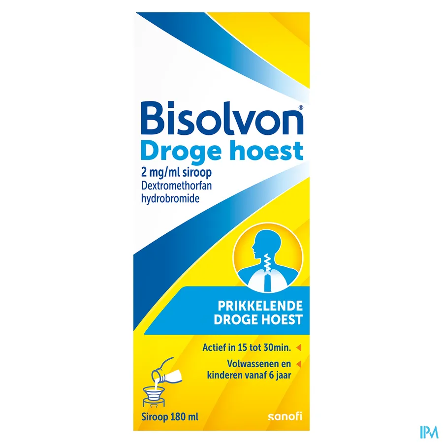 packshot van Bisolvon Droge Hoest 2mg/ml Siroop 180ml