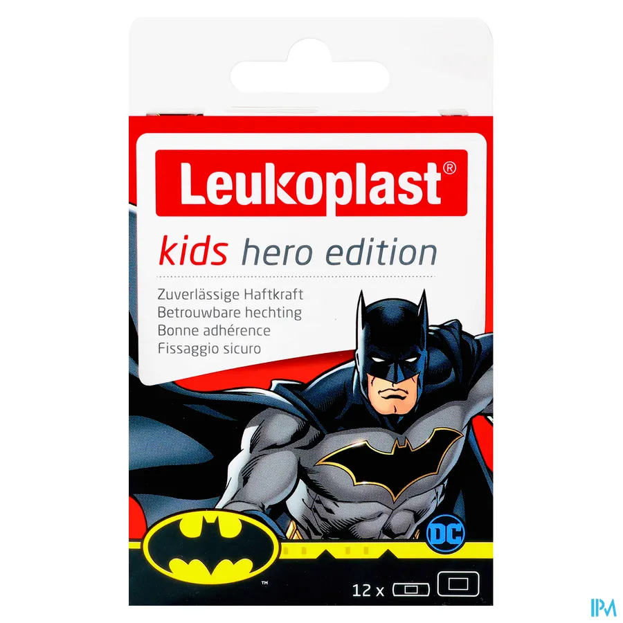 packshot van Leukoplast Kids Hero Edition Batman 12 stuks