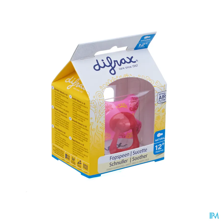 packshot van Difrax Fopspeen Natural 12m+