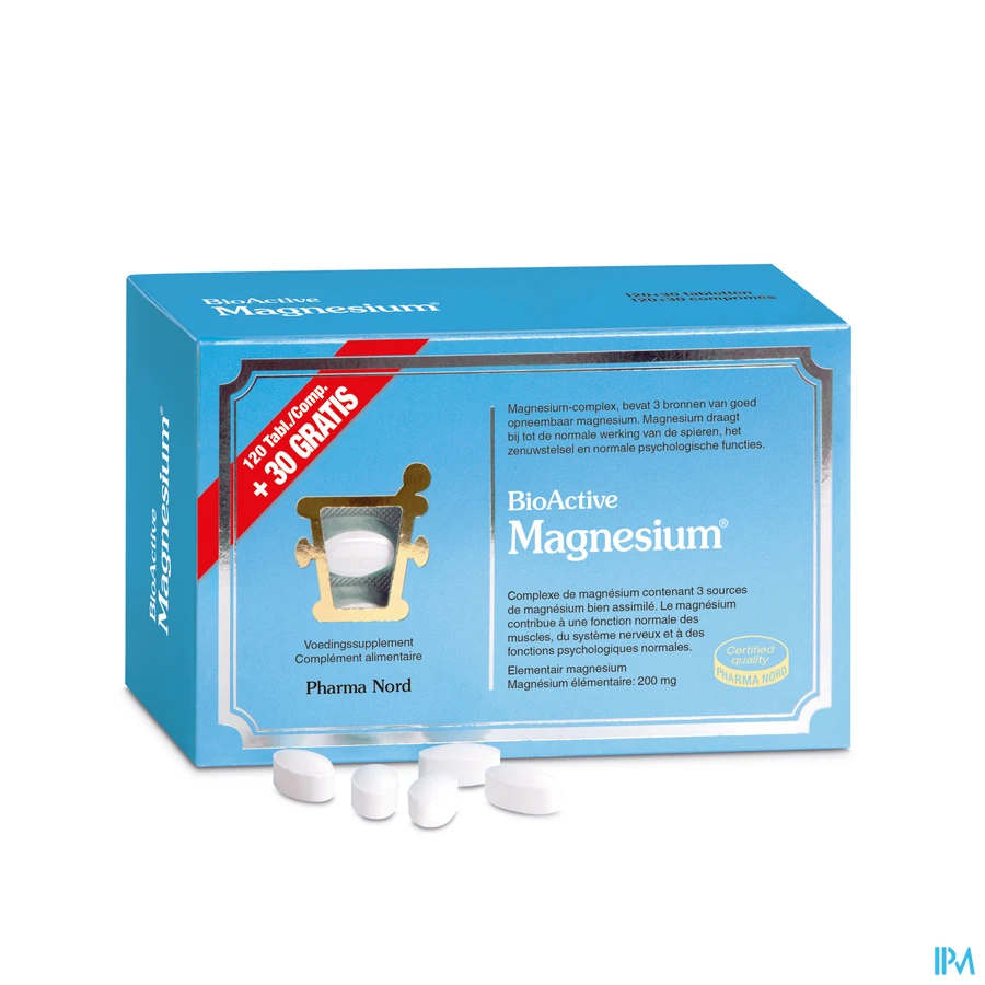productshot van BioActive Magnesium Promopack 120 Tabletten + 30 Tabletten Gratis