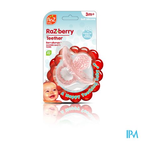 Raz Baby Bijtring Framboos Roze 3+ 1 stuk