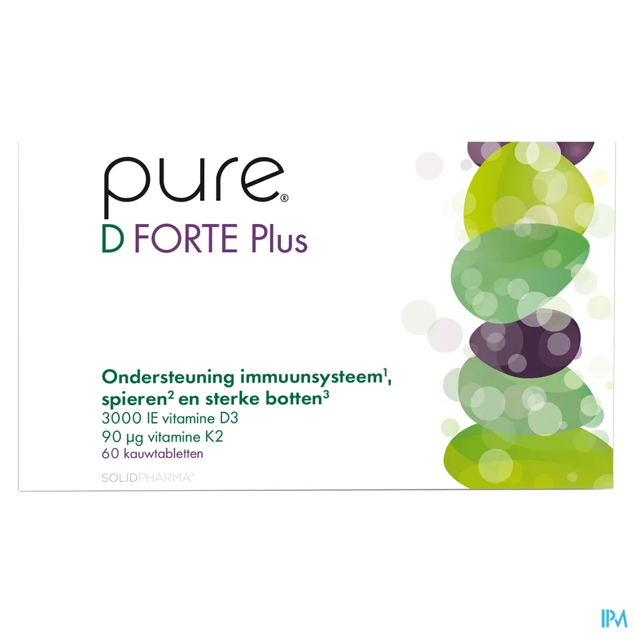 packshot van Pure D FORTE Plus 60 kauwtabletten