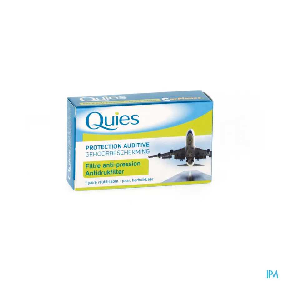 packshot van Quies Oordopjes Volwassene voor Vliegtuig met Keramische Antidruk Filter 1 Paar