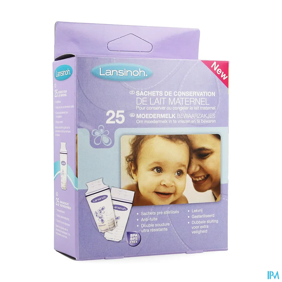 packshot van Lansinoh Bewaarzakjes Voor Moedermelk 25 stuks