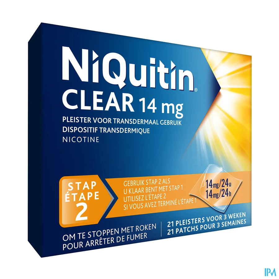 packshot van Niquitin Clear Patches 14 mg 21 Pleisters